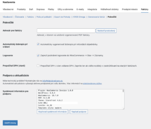 Pokročilé nastavenia pluginu WooCommerce faktúry