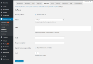 GoPay plugin - nastavenie