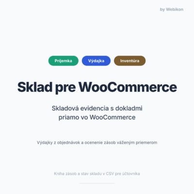 Sklad pre WooCommerce: príjemka, výdajka a inventúra